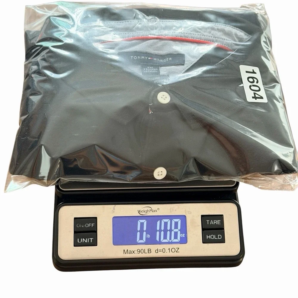 Tommy Hilfiger Polo Shirt Men Black‎ Custom Fit Short Sleeve Cotton Logo XXL
